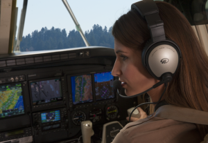 co-pilot wearing Sierra in the cockpit