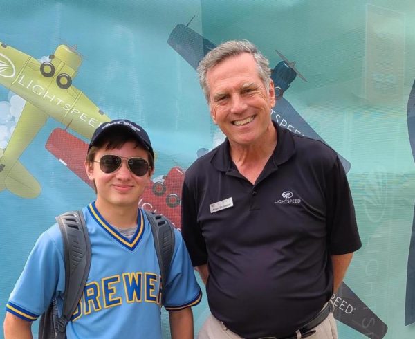 Lightspeed Aviation President and Co-Founder Allan Schrader and Hobie Lippold, 2020 Ray Scholar